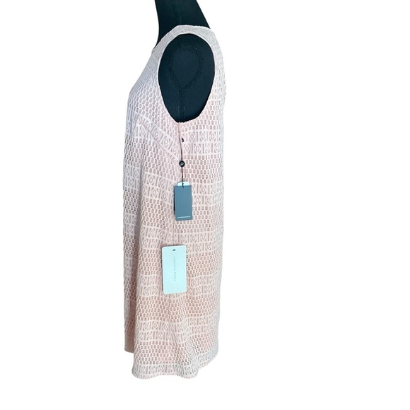Adrianna Papell Blush Pink Textured Silk Shift Dress Size 10 - Picture 5 of 10